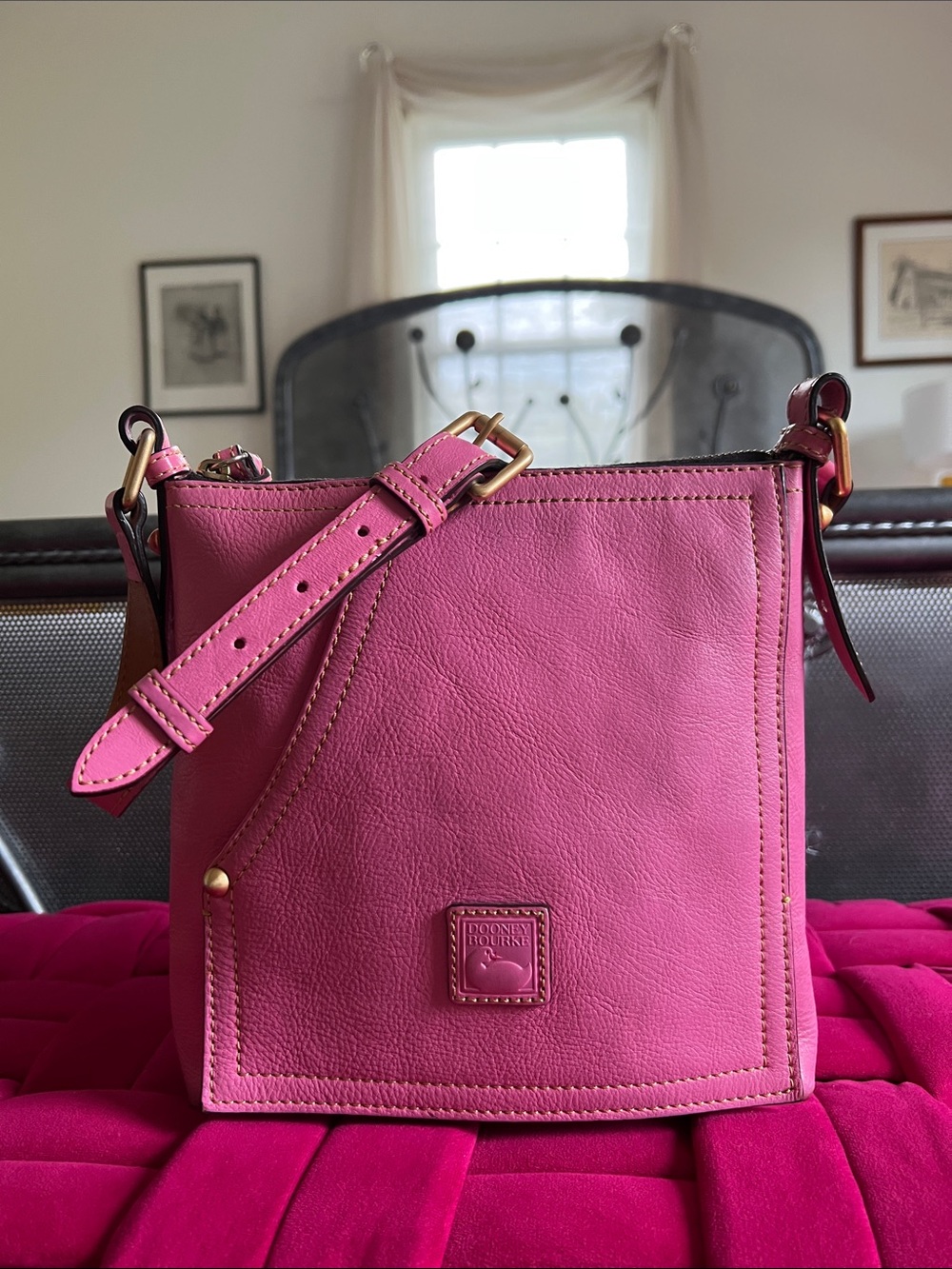 Dooney & Bourke Florentine Leather Huntington Crossbody Bag - Picture 3 of 16